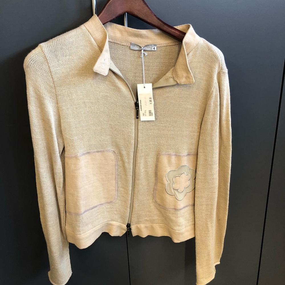 Beige jacket with floral design